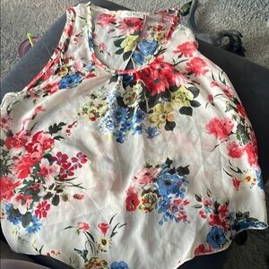 Love J Red and Blue Ruffled Tank Top